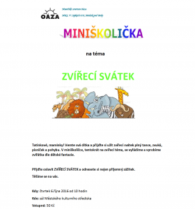 Miniškolička zvířecí svátek